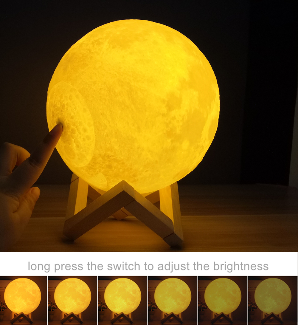 Rechargeable 3D Moon Lamp With Remote -18 CM (4) Big 18cm Rechargeable 3D Moon Lamp - Image 1